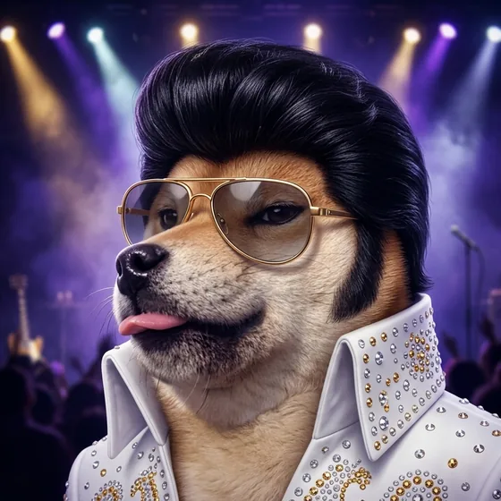 Papi in an Elvis stage outfit.